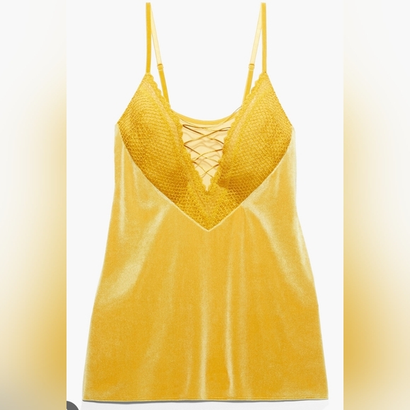 Savage X Fenty Other - Savage X by Fenty Mustard Velvet Vixen Slip - Size 1X plus size